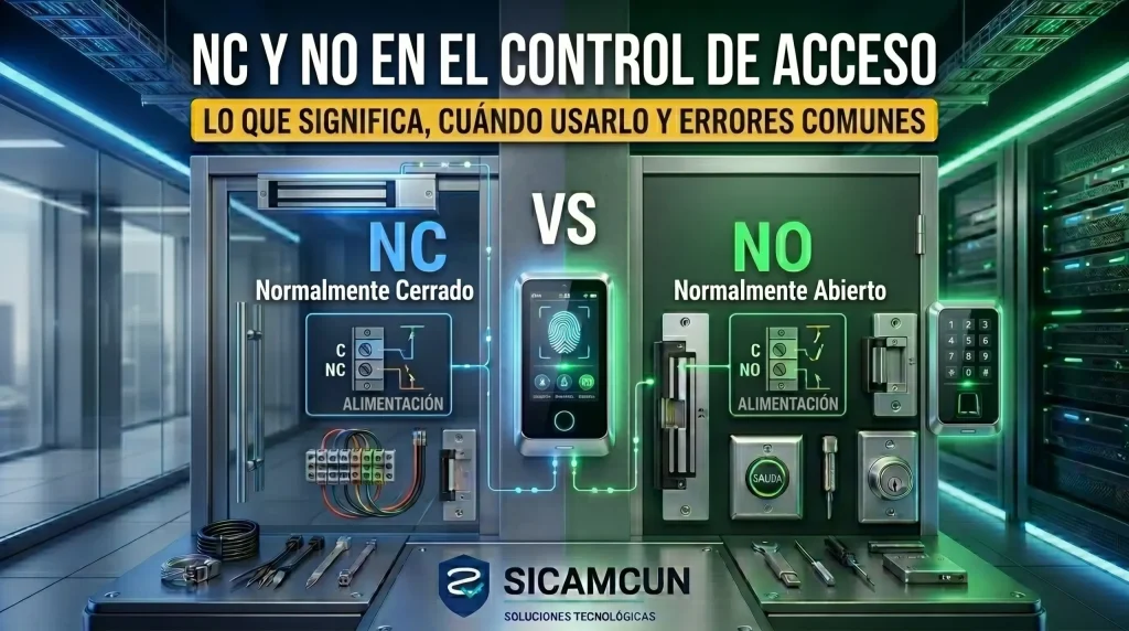 NC y NO en controles de acceso explicado con biométrico y cerraduras