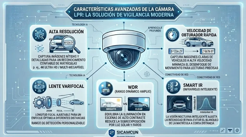 ¿Qué cámara para ver placas vehiculares es la que necesito? Guía real sobre LPR y ANPR 3 Características importantes de una cámara LPR para lectura vehicular