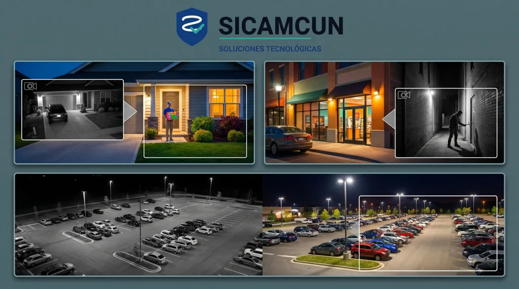 ¿Cómo funciona la visión nocturna en cámaras de seguridad? IR, Full Color, ColorVu y WizColor explicados 4 Comparativa entre cámaras infrarrojas de seguridad y cámaras de seguridad Full Color.