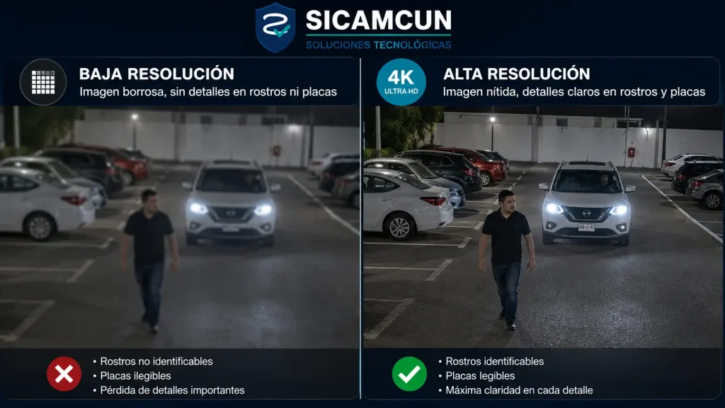la camara de seguridad se puede ver borrosa por los megapixeles o lente