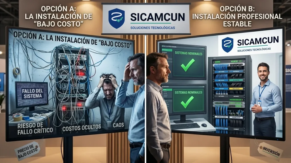 cliente eligiendo cableado correcto para evitar fallas