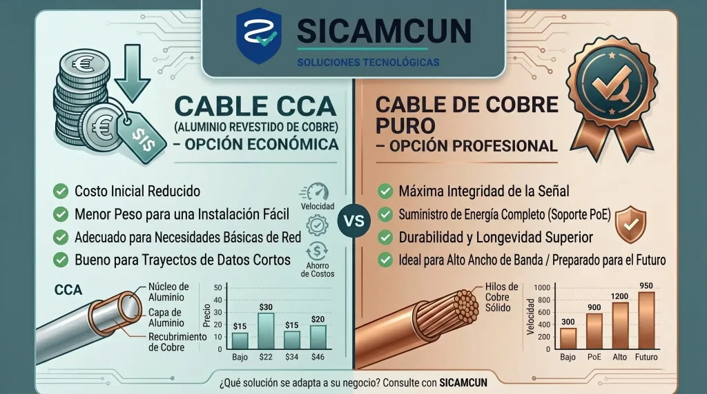 ventajas desventajas cable cca vs cobre redes